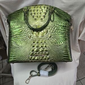 Brahmin Green Crocodile Embossed Women's Bag